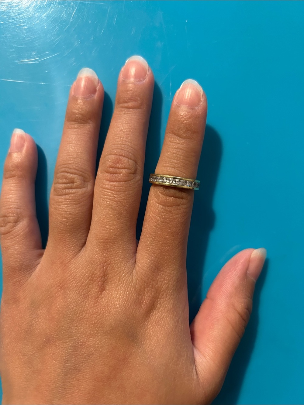 14k Gold Plated CZ Eternity Band Ring